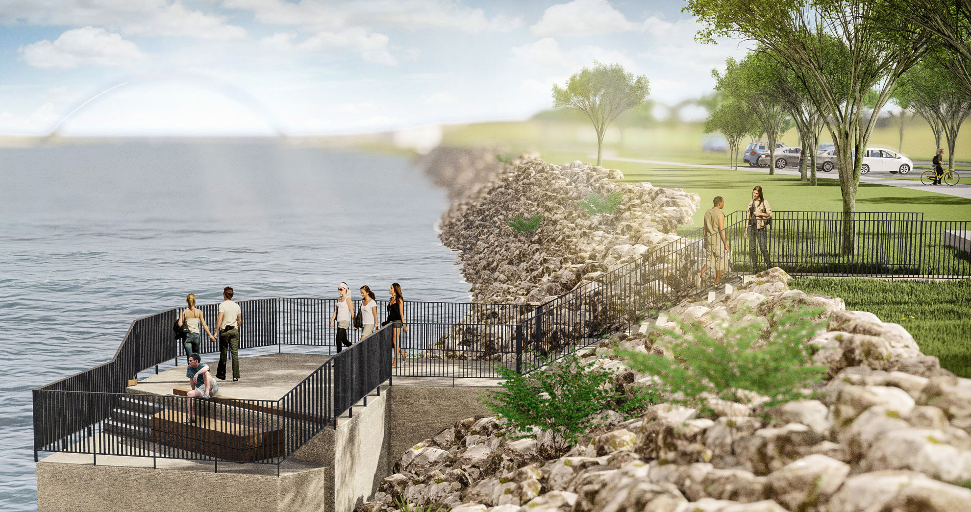 Missouri River riverfront redevelopment rendering